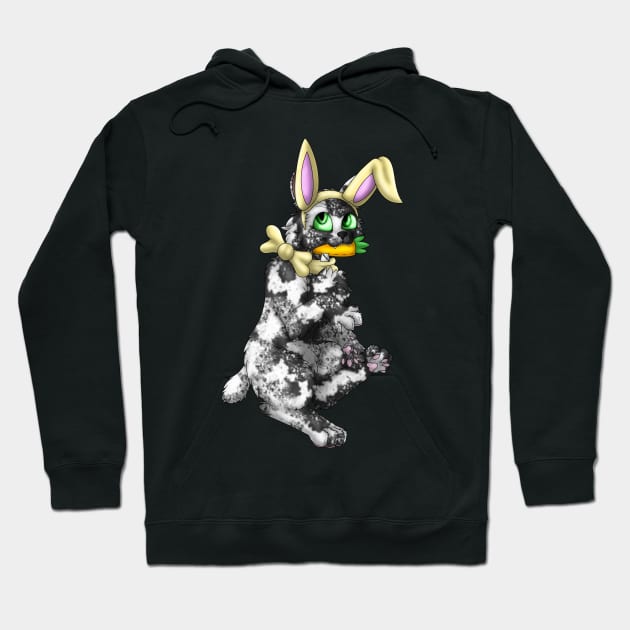 Bobtail BunnyCat: Salt & Pepper (Yellow) Hoodie by spyroid101